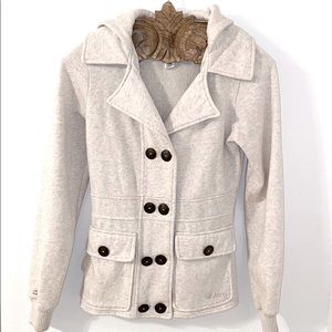 BILLABONG • Cream Heathered Hooded Jacket Size S